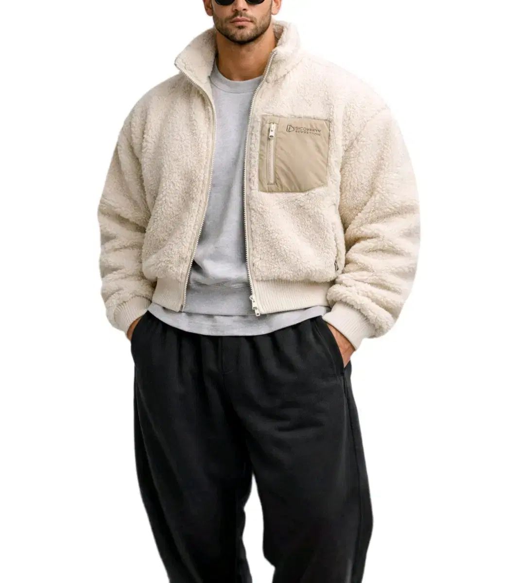 DISCOVERY オーバーサイズ クロップド シープスキン アウター