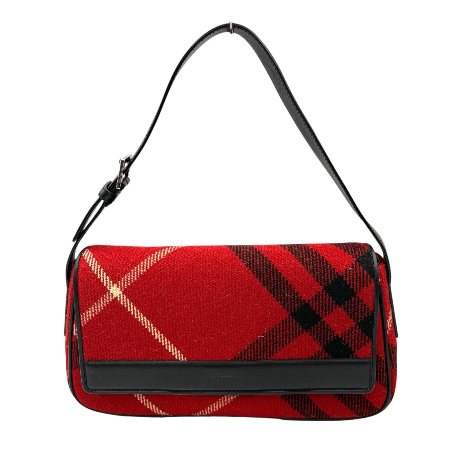 バーバリー BURBERRY ショルダーバッグ ワンショルダー ウール/レザー