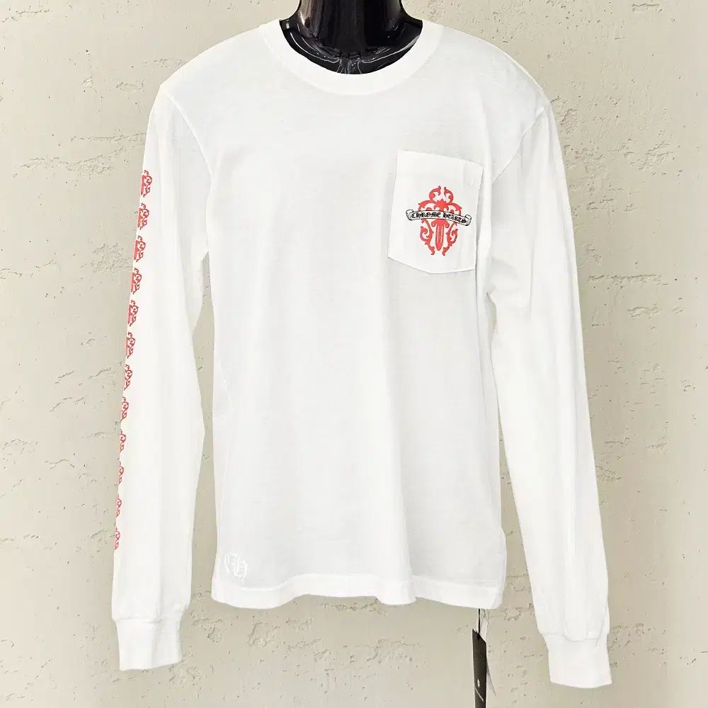 M ♥ CHROME HAEATS クロムハーツ レッド ロングスリーブ 白