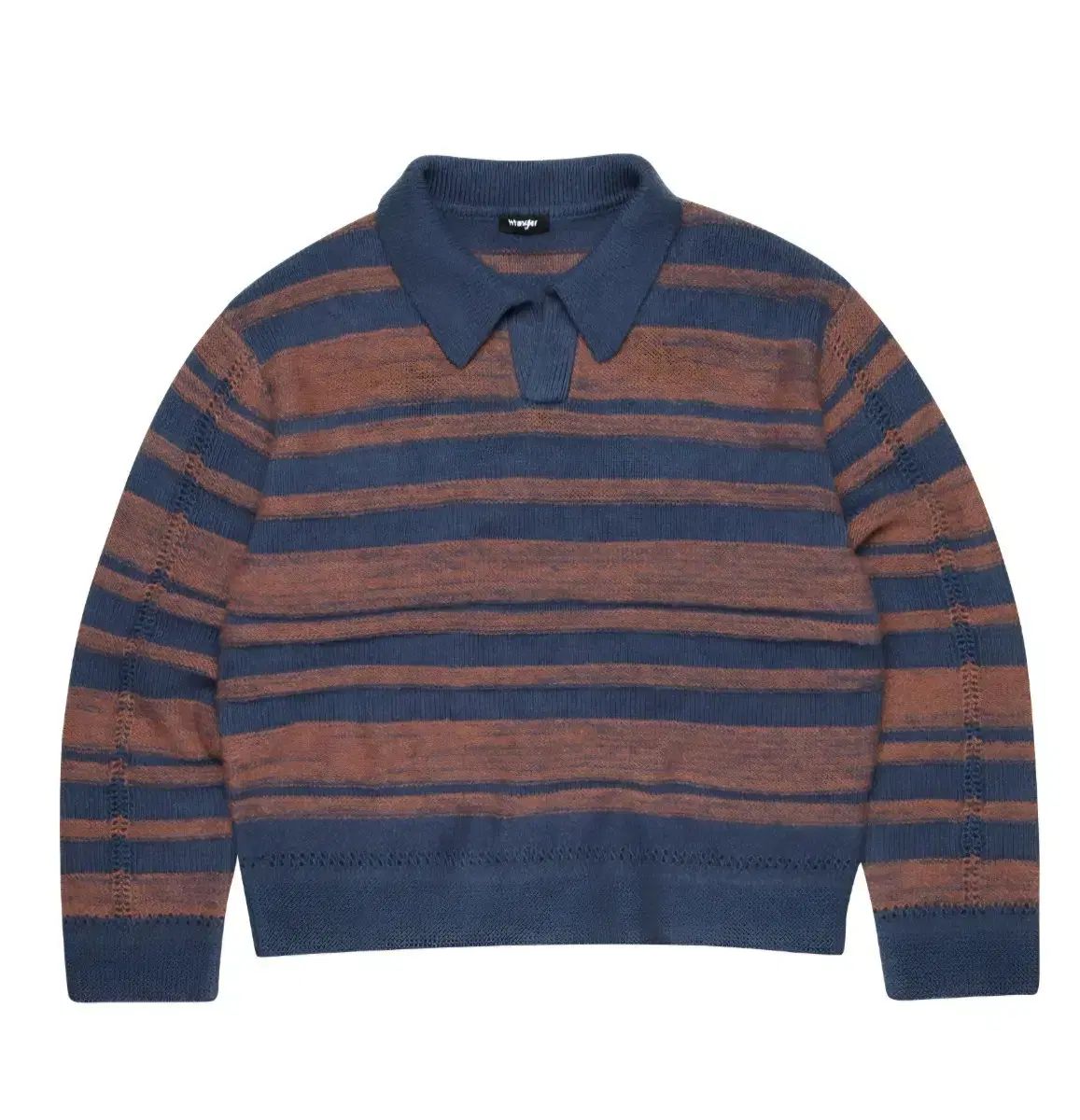 Wrangler ラングラー カラーネック ストライプ ニット ブルー XL