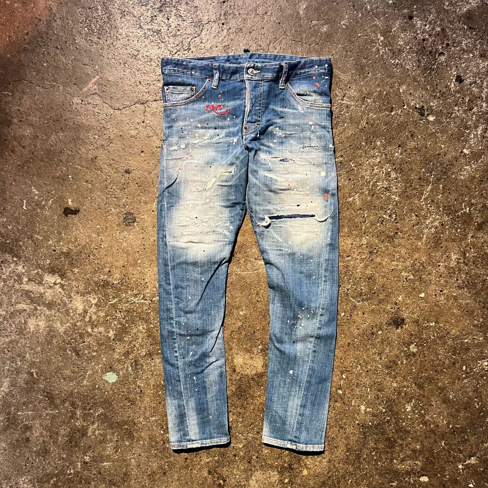Dsquared2 22ss Sexy Twist Jean 44 ペンキ ダメージ加工 ディー