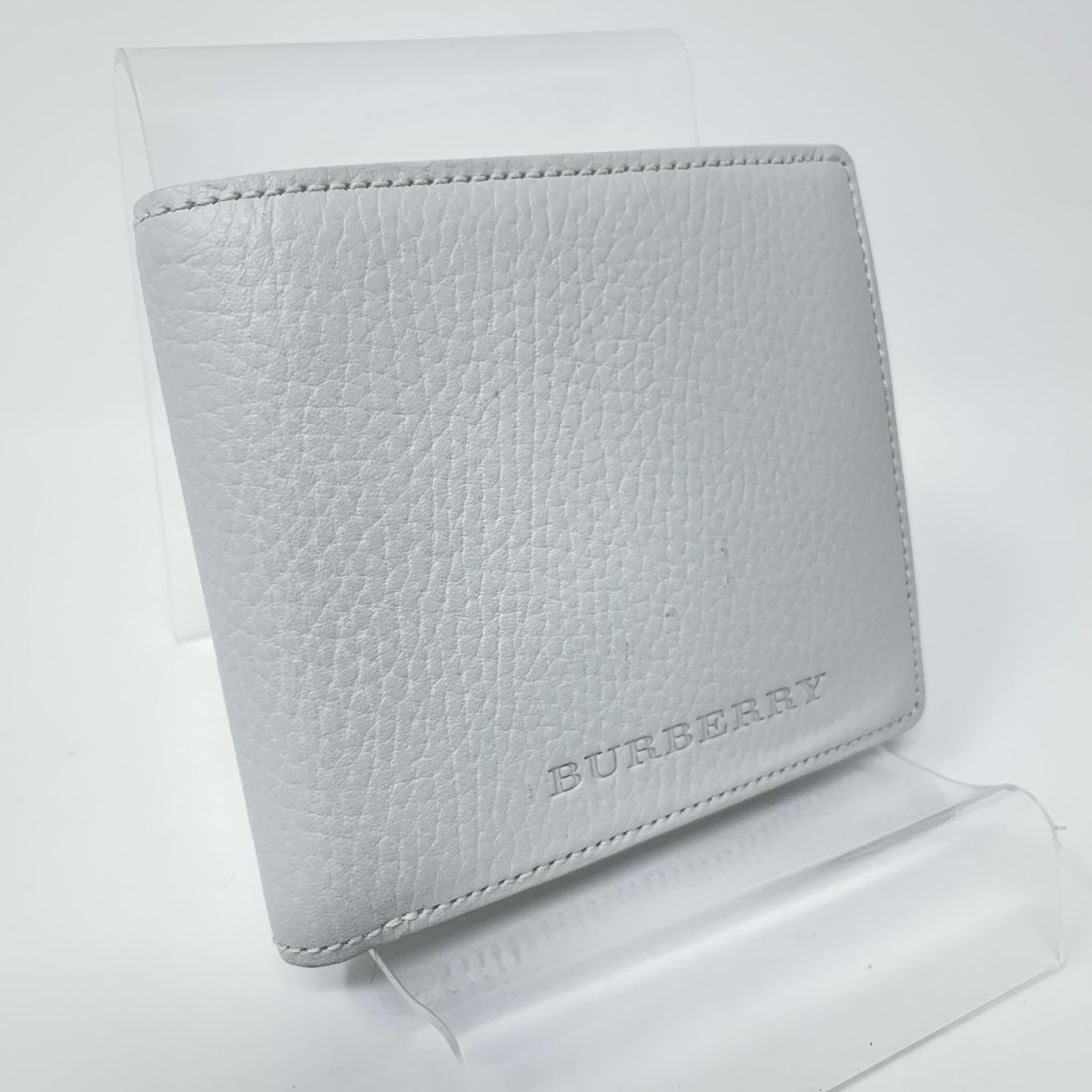 美品】バーバリー BURBERRY レザー ノバチェック 二つ折り財布