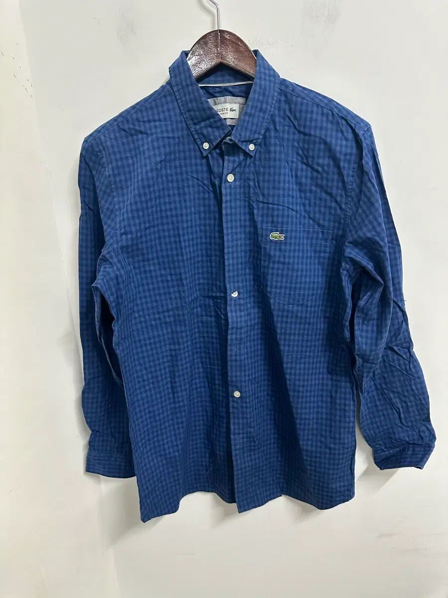 アアラビアヴィンテージ LACOSTE ラコステ ブルー CHECK チェック シャツ 95