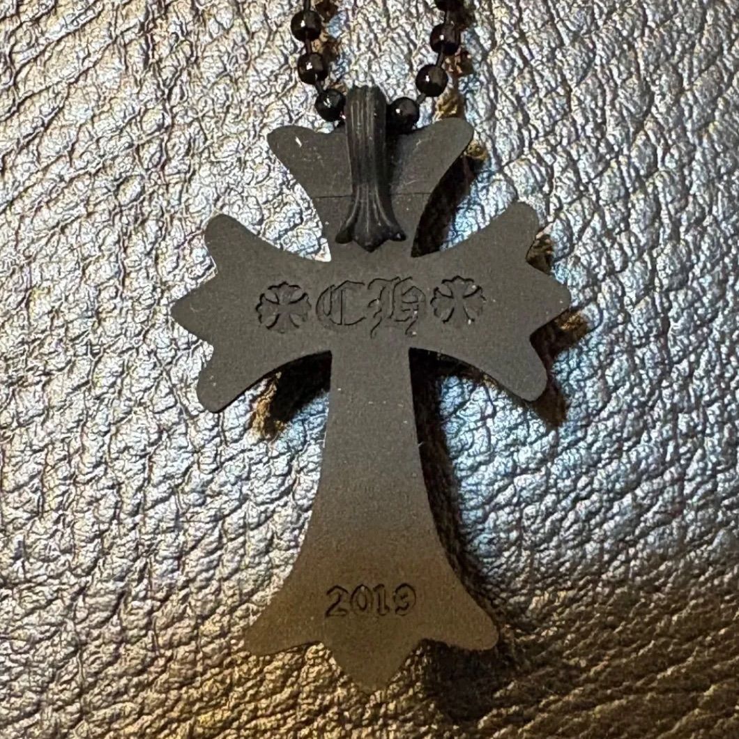 Chrome hearts ラバークロス ネックレス 黒 ブラック 極美品 保存袋