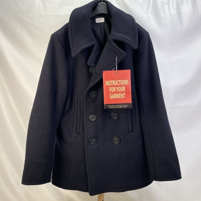 01 w-5997 ザリアルマッコイズ The REAL McCOY S U.S.NAVY PEA COAT メルトン ピーコート ネイビー サイズ42 メンズ アウター 品