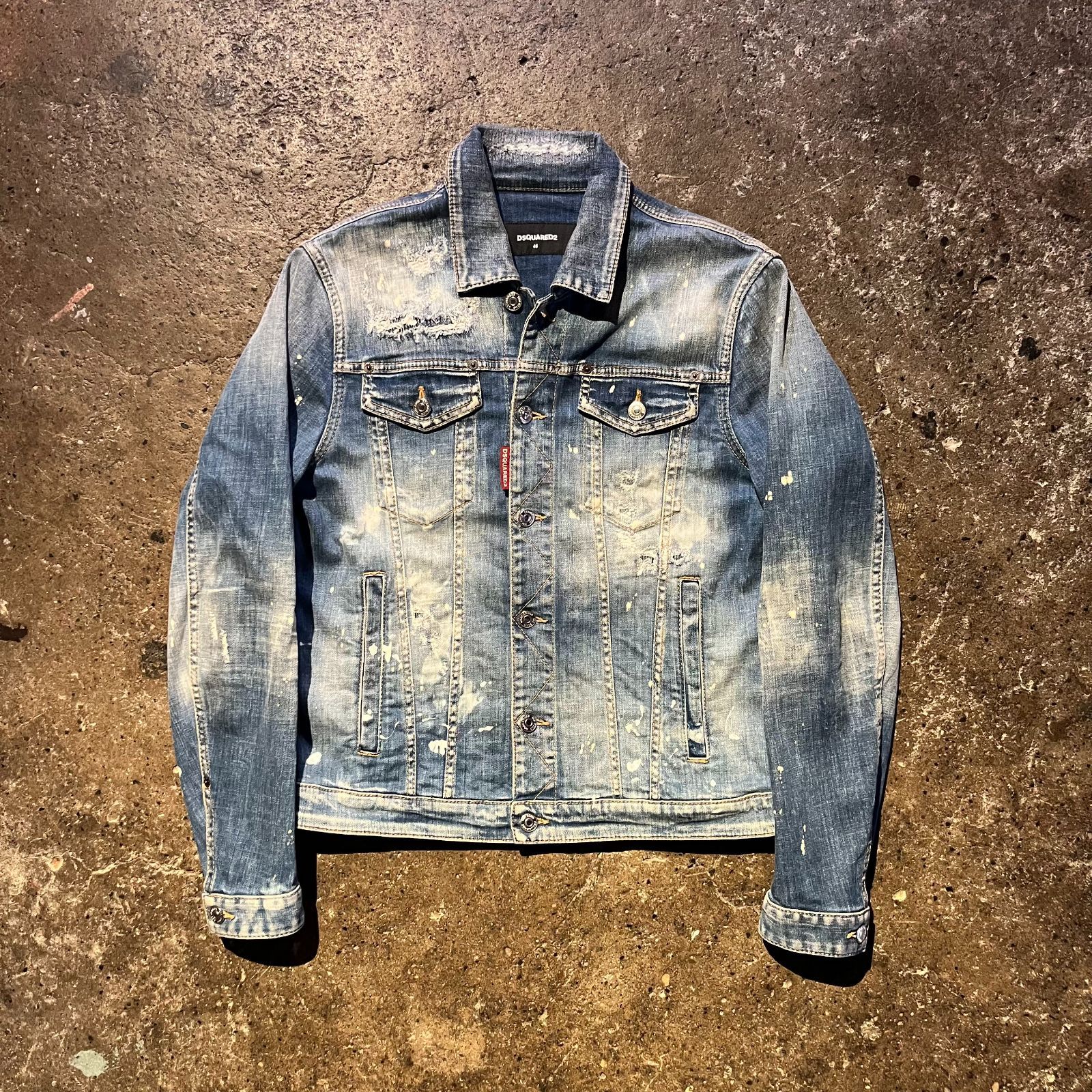 Dsquared 2 21 aw Dan Jean Jacket 46 ペンキ ダメージ加工 ディースクエアード デニムジャケット 2021