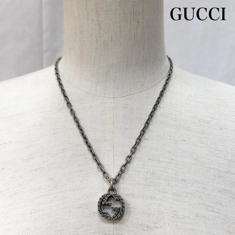 グッチ silver 925 インターロッキングG テクスチャードチェーン メンズ ISItems 古着