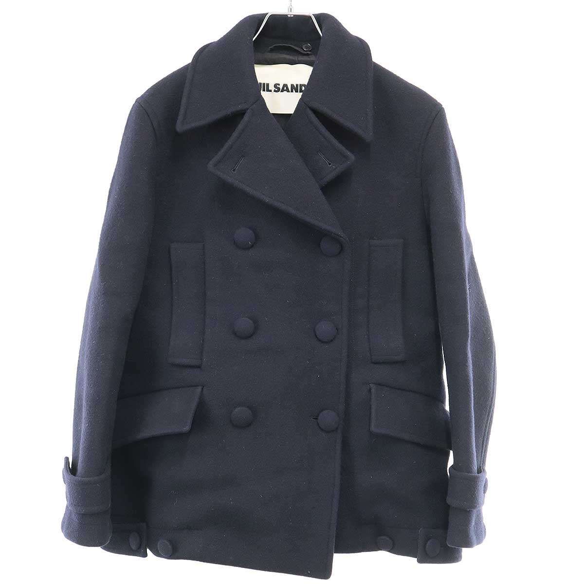 JIL SANDER ジルサンダー 22 AW メルトンウールPコート ネイビー 34