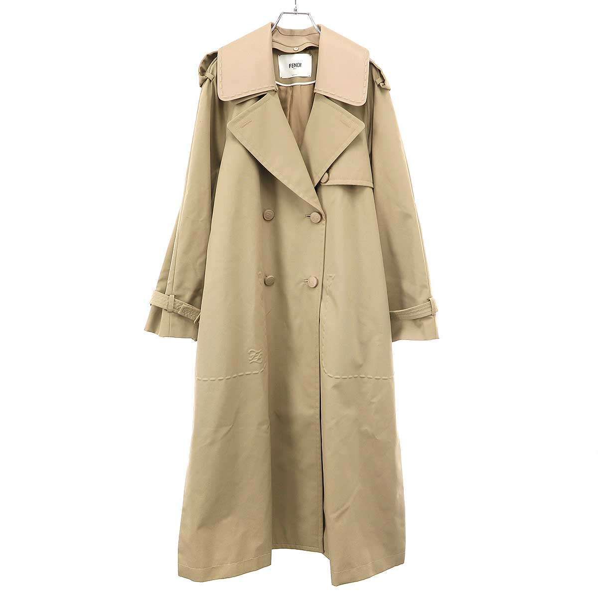 d*9様 ✨レア美品✨FENDI ブラウン トレンチコート ベルト付き　レディー レザーベルトショートトレンチコート(トレンチコート)｜アウター｜FRAY