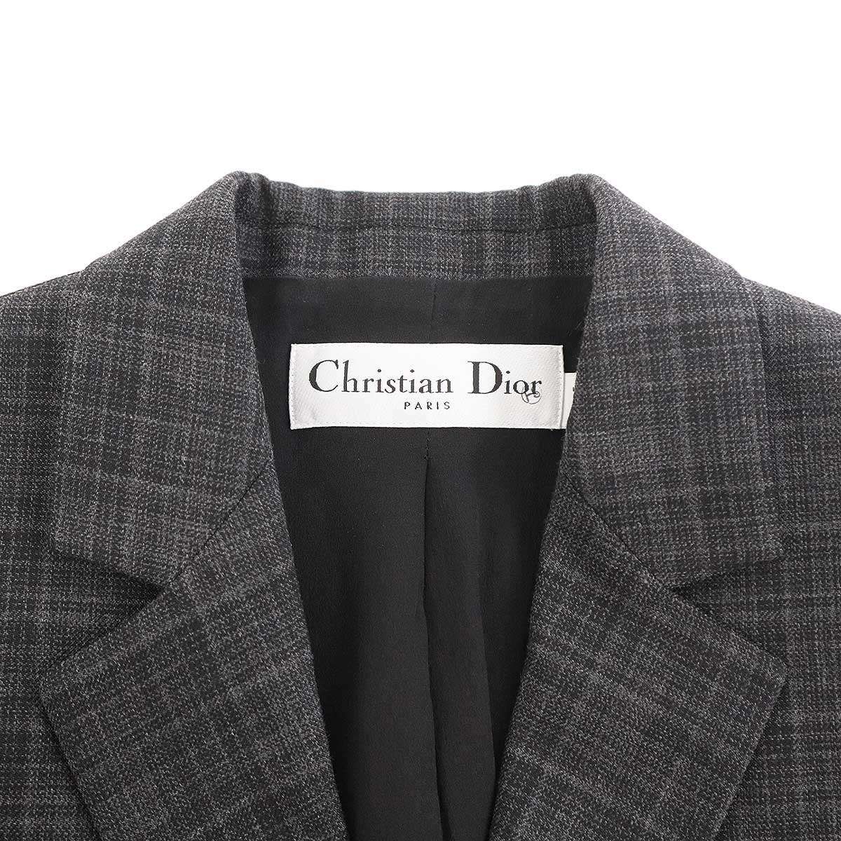 【クリスチャンディオール】3ピース セットアップ スーツ テジャケット パンツ Christian Dior クリスチャンディオール ウールチェック3Bジャケット