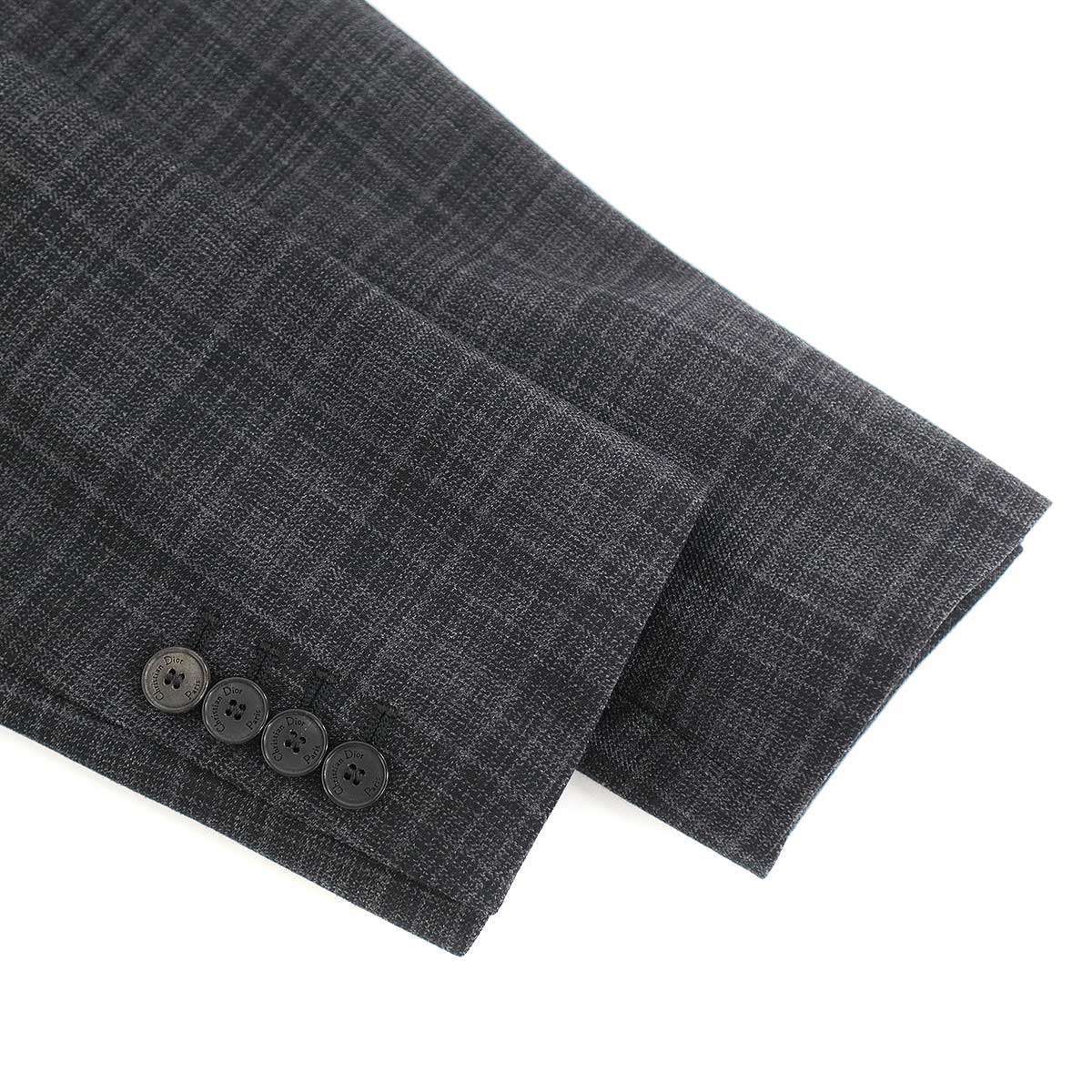 Christian Dior クリスチャンディオール ウールチェック3Bジャケット