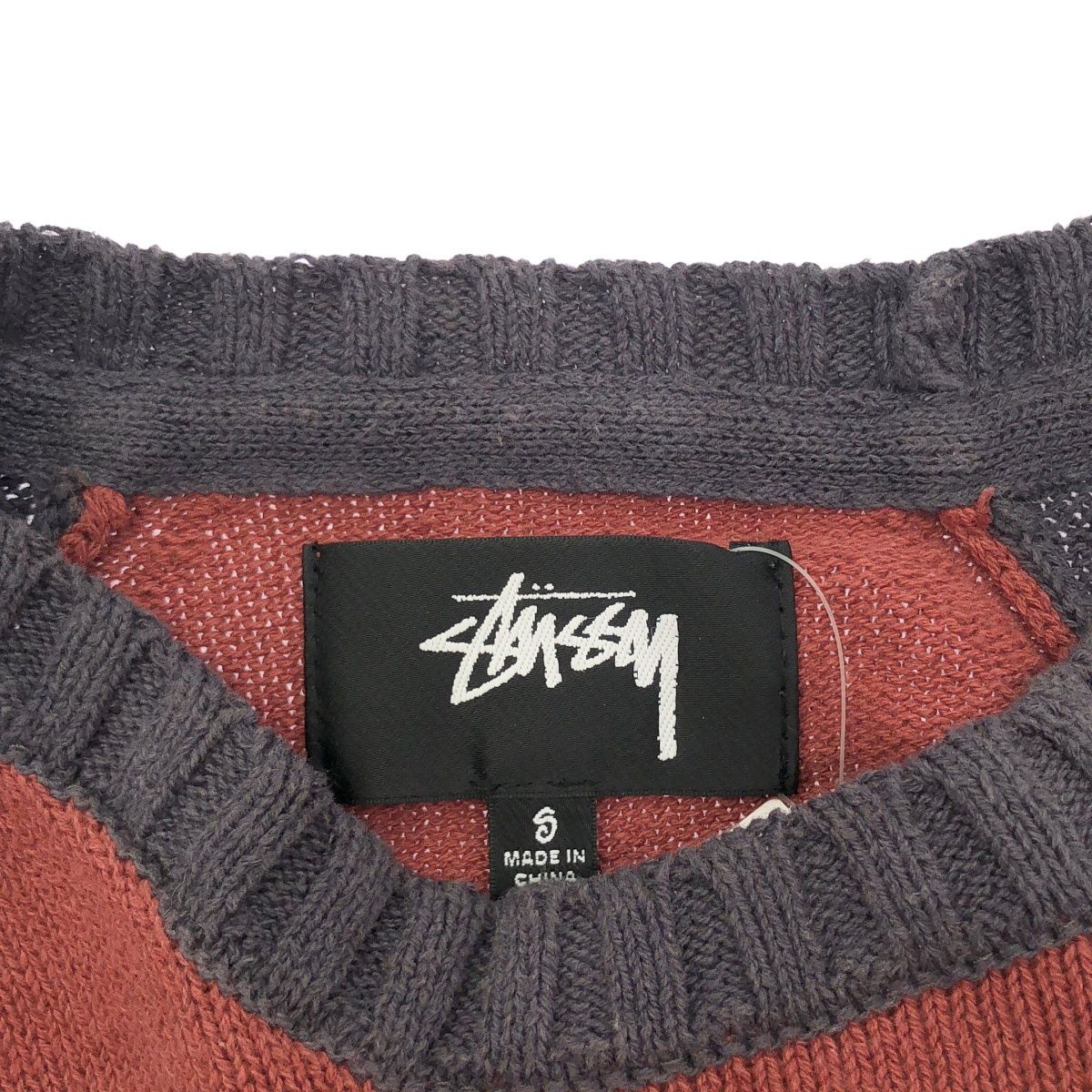 Stussy ステューシー 25SS Colorblocked Raglan Knit Crew コットン 