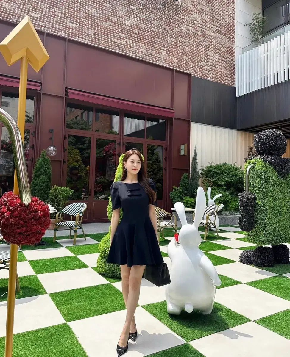 アオル ROAR LOAR ファー パフ 半袖 フ ミニ ONE PIECE ネイビー