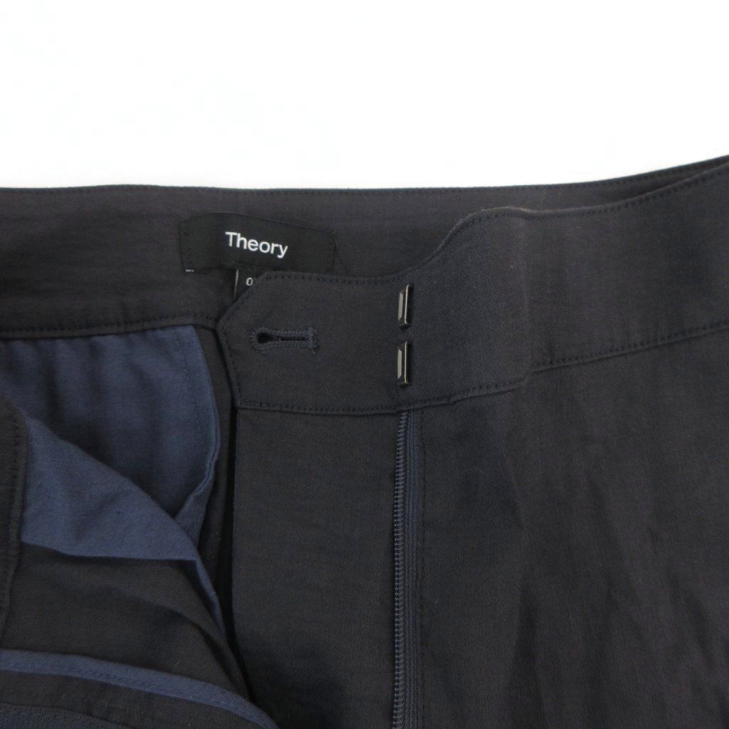  セオリー Theory 24 SS GOOD CRUNCH W WIDE CROP PANT T ワイドパンツ スラックス 麻 リネン 00 紺 ネイビー FF GY 44 その他 パンツ