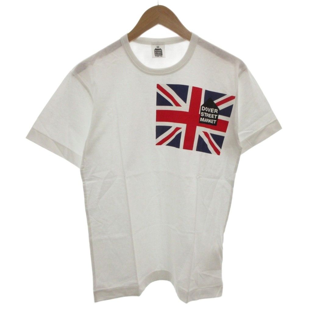 コムデギャルソン COMME des GARCONS DOVER STREET MARKET Tシャツ ユニオンジャック 国旗 半袖 M 白 ホワイト |FF GY 19