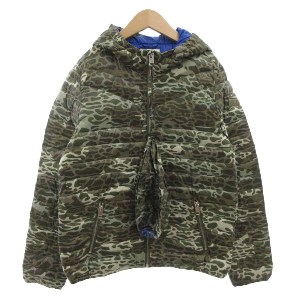ディーゼル DIESEL ダウンジャケット ブルゾン 総柄 迷彩 カモフラ 12 緑 グリーン |FF GY 19