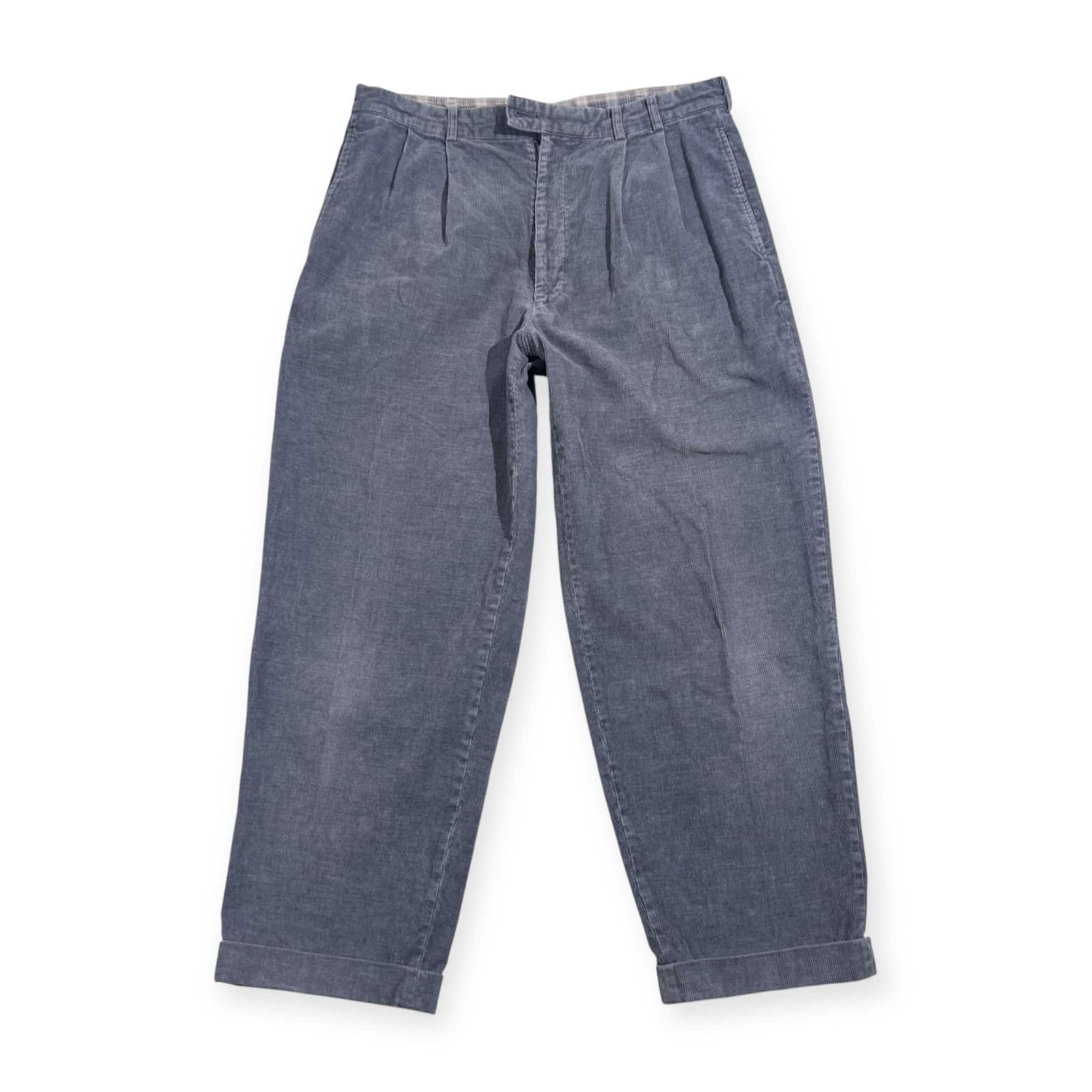 PAPAS パパス ツータック 裾ダブル ピケ コーデュロイパンツ LL/グレー系 メンズ PAPAS パパス ツータック 裾ダブル ピケ コーデュロイパンツ LL/グレー
