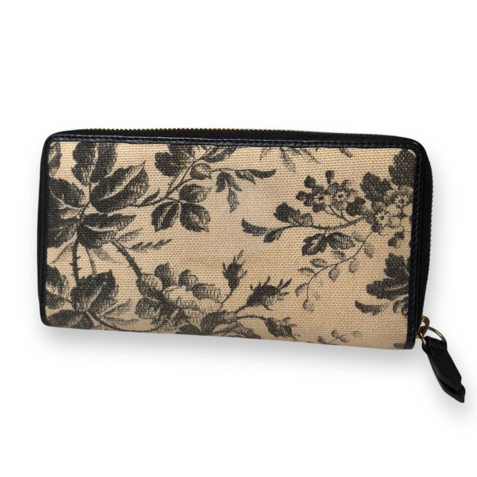 日本 品 GUCCI グッチ GGマーモント ハーバリウム フラワー リボン ラウンドファスナー 長財布 Japan exclusive 435819 ベージュ系