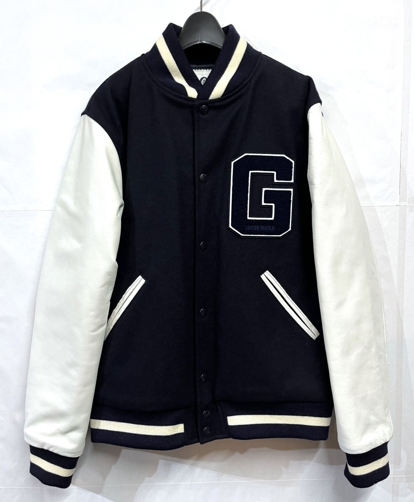 ｜グッドイナフ 復刻 レタード 袖レザー 1 st スタジャン