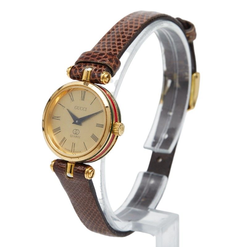 グッチ シェリーライン ゴールド メッキ レザー レディース GUCCI 1-0248130