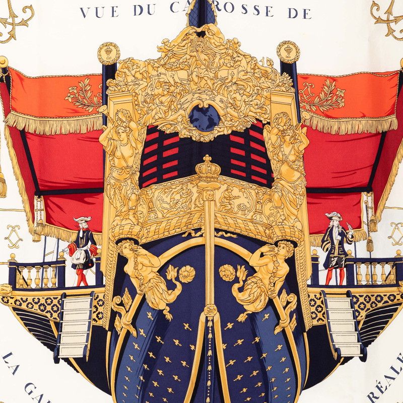 エルメス カレ90 VUE DU CARROSSE DE LA GALERE LA REALE クイーンの