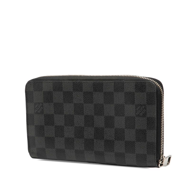 ルイ ヴィトン ダミエ グラフィット ジッピーオーガナイザー N 63002 ノワール ブラック PVC レザー レディース LOUIS VUITTON 1 0248540