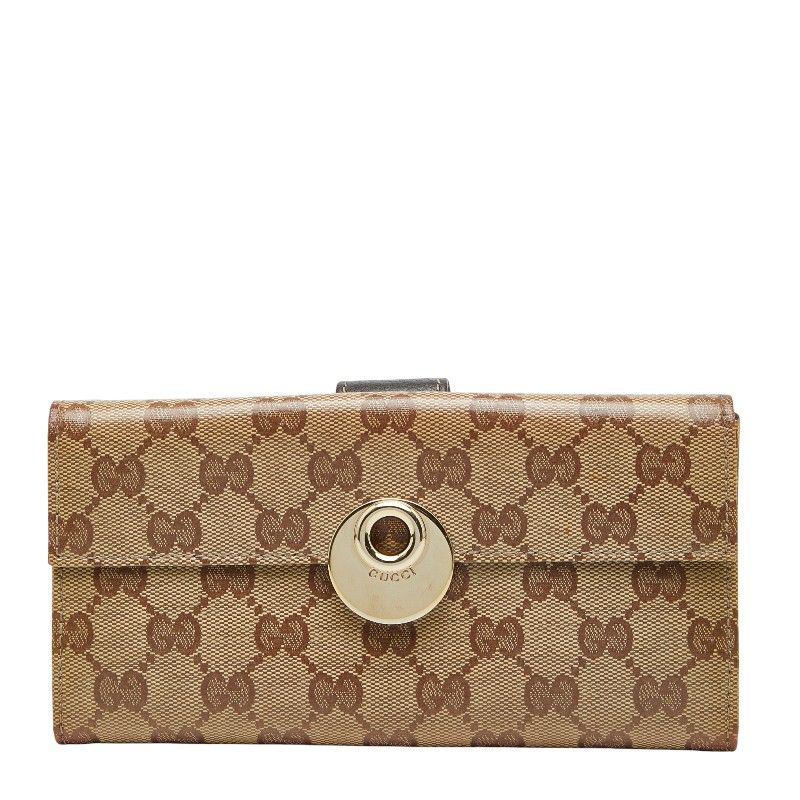 グッチ GGクリスタル 231835 ベージュ ブラウン PVC レザー レディース GUCCI 1 0248552