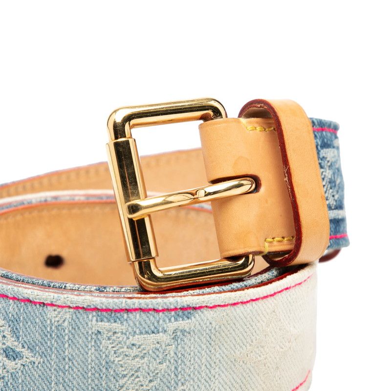 ✨️美品 ルイヴィトン ベルト モノグラムデニム サンチュール ブリーチ ルイ ヴィトン モノグラム デニム サンチュール ブリーチ ベルト