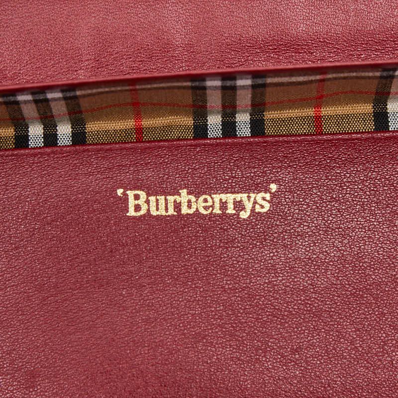  バーバリー ノバチェック 二つ折り財布 札入れ レッド レザー レディース 1 0248584 その他 小物