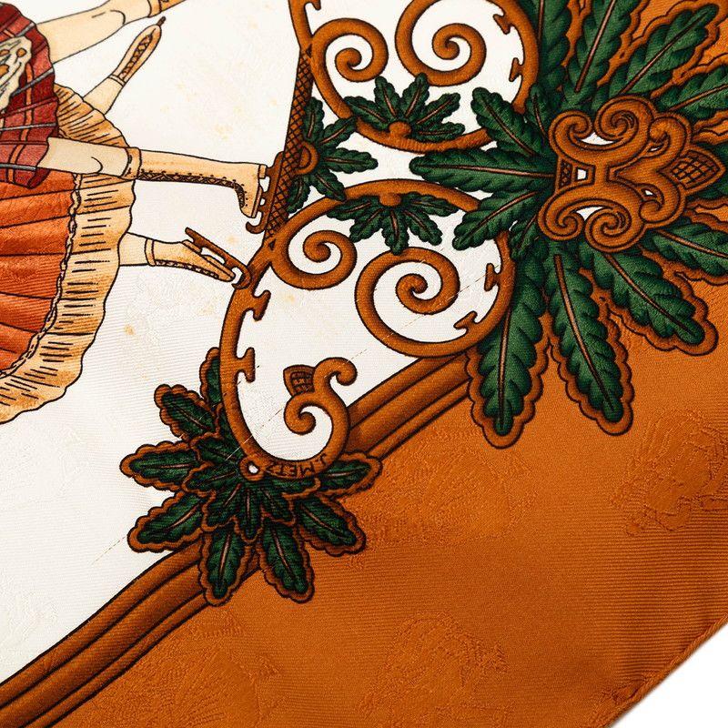 エルメス カレ90 Joies d' Hiver 冬の愉しみ ブラウン マルチカラー