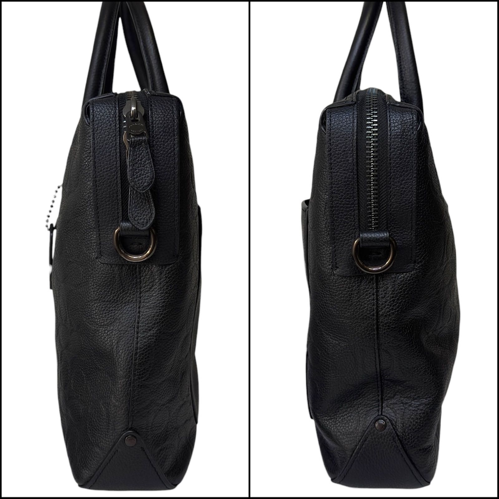 コーチ 2way ゴッサム ビジネスバッグ レザー ロゴ 黒 極美品✨コーチ 2way ゴッサム ビジネスバッグ レザー ロゴ 黒 - メルカリ