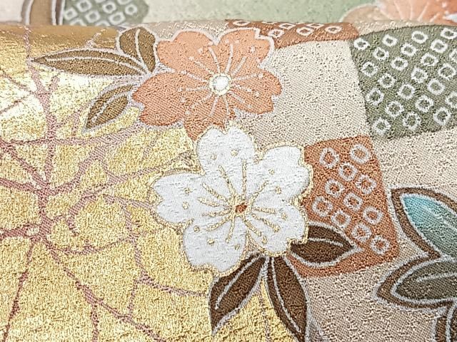 平和屋着物□訪問着 扇面枝垂れ花文 暈し染め 金彩 やまと誂製 正絹