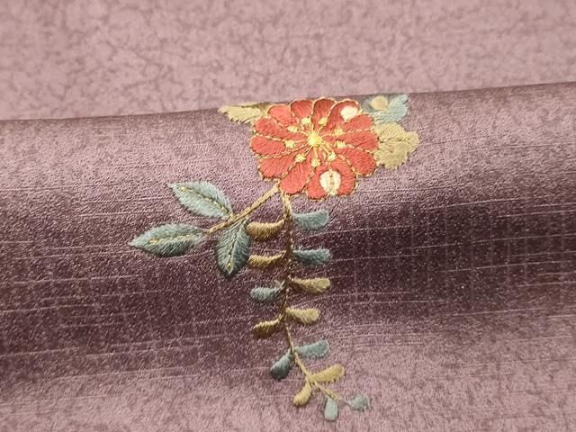平和屋着物□訪問着 刺繍 草花文 暈し染め 金銀彩 正絹 逸品