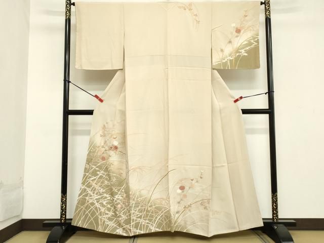 平和屋着物□訪問着 刺繍 草花文 暈し染め 金彩 鈴乃屋扱い 正絹 逸品