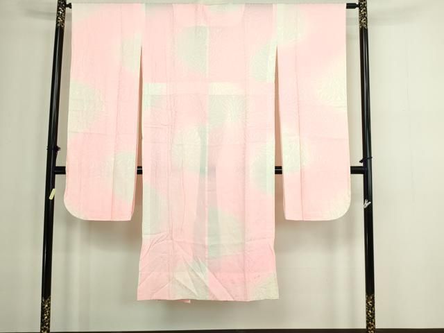 平和屋着物□振袖用長襦袢 無双仕立て 菊地紋 暈し染め 正絹 逸品