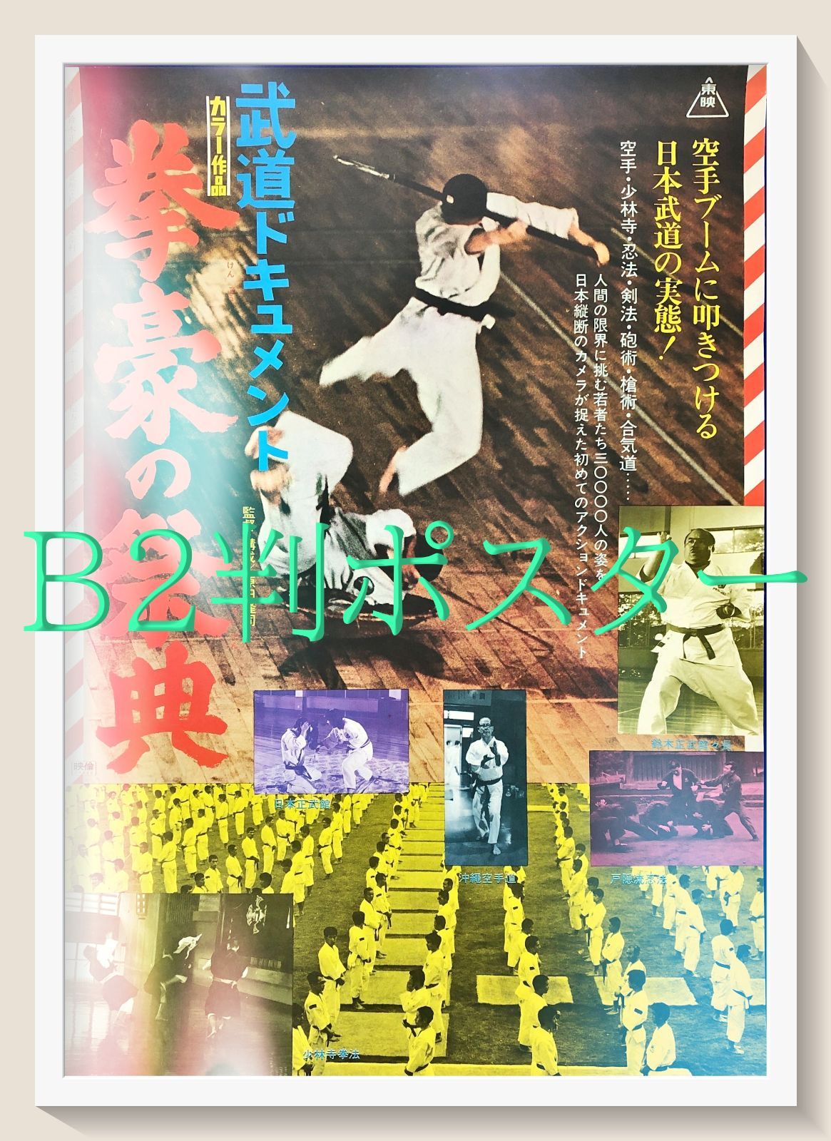 FU『武道ドキュメント　拳豪の祭典』映画オリジナルB2判ポスター　FU07977　原田隆司 鈴木正文 津島利章 小松方正