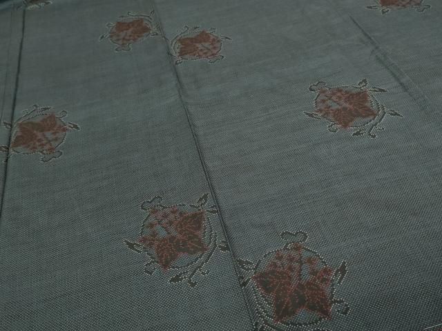 平和屋着物□本場大島紬 7マルキ 花唐草文 正絹 逸品 DABA9657sf