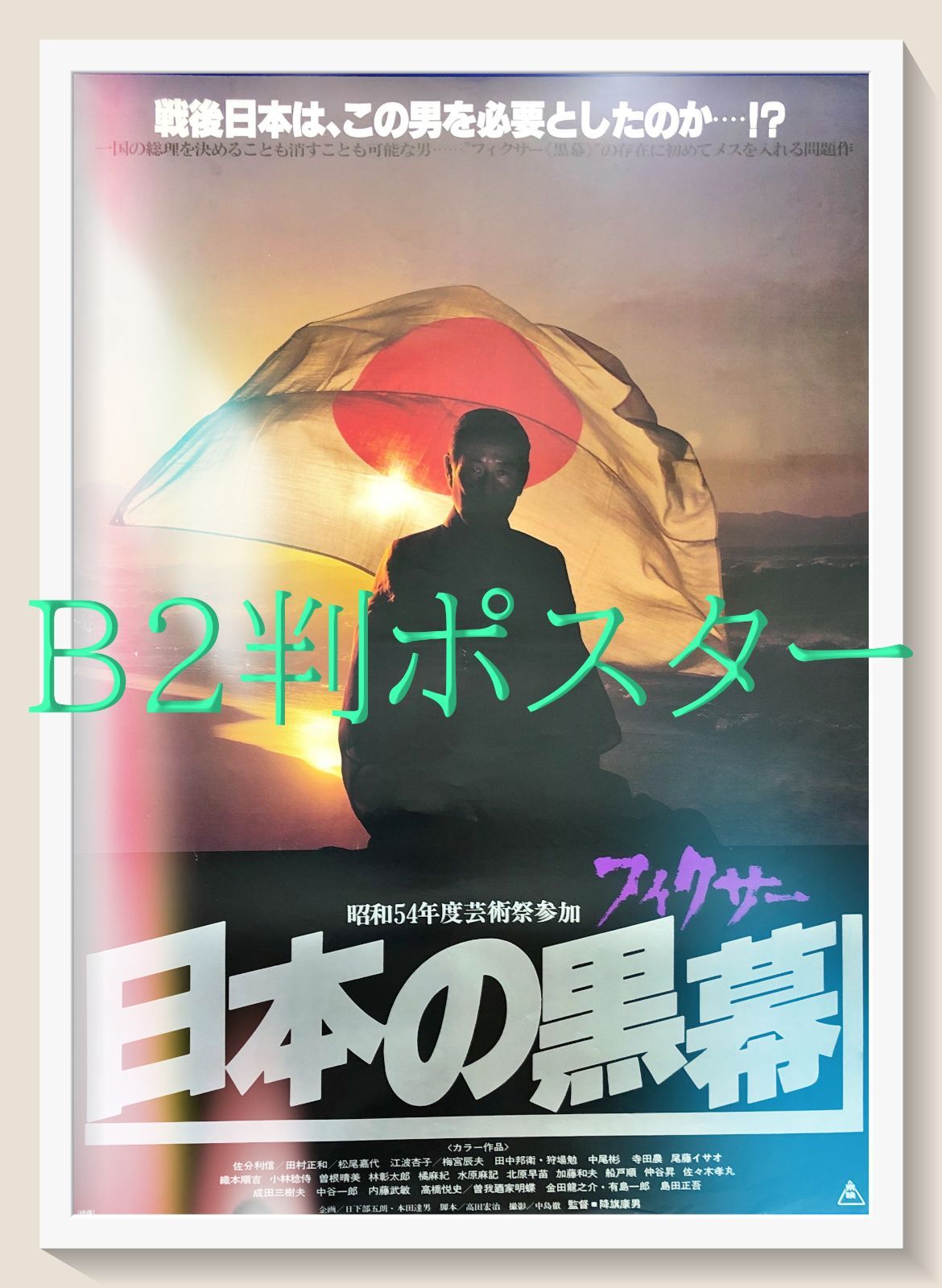 pt『日本の黒幕（フィクサー』映画オリジナルB2判ポスター　pt08140　降旗康男 佐分利信 田村正和 狩場勉 松尾嘉代 江波杏子 梅宮辰夫  田中邦衛 曽我廼家明蝶 中尾彬 寺田農 尾藤イサオ 成田三樹夫