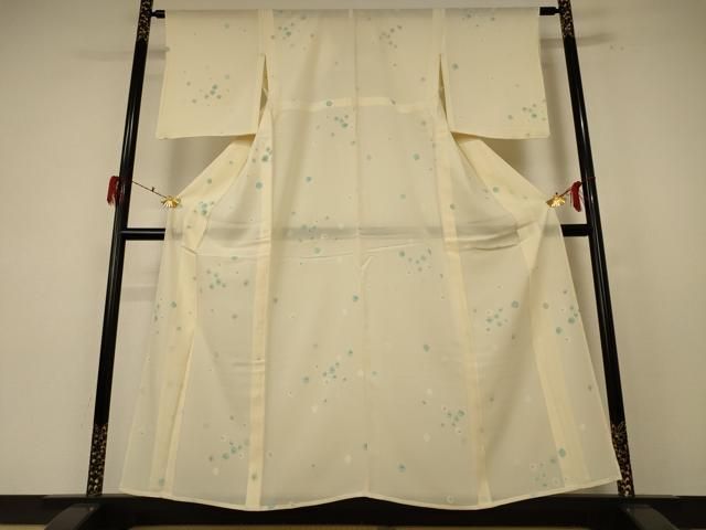 平和屋着物＊夏物 小紋 絽 舞花文 正絹 jd