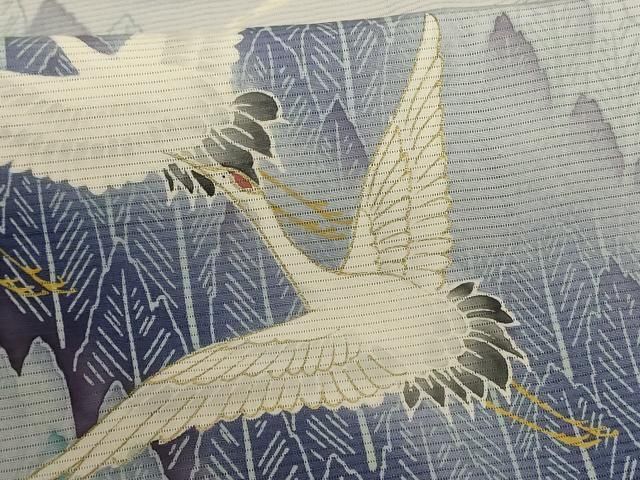 風景舞鶴文 洗える着物