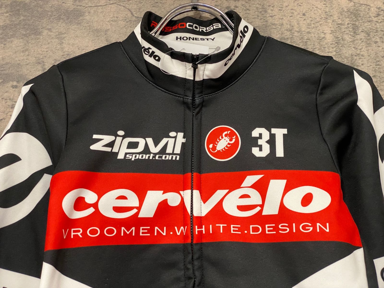 JF438 カステリ CASTELLI ROSSOCORSA 裏起毛 サイクルジャケット 黒 S