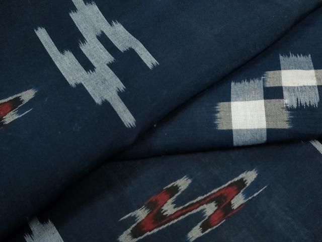 平和屋着物▽本場琉球絣 綿琉球 単衣 琉球絣文様 綿 逸品 CABB4697yc