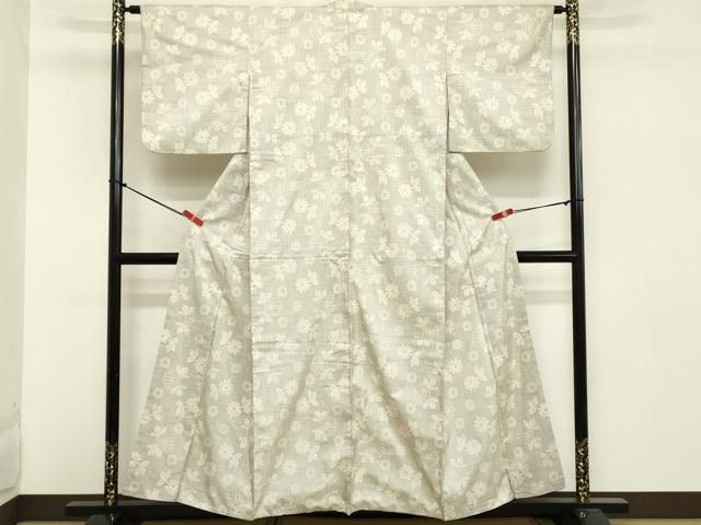 平和屋着物□本場大島紬 白大島 7マルキ 舞花文 正絹 逸品 DABB2245cd