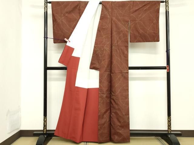 平和屋着物□本場大島紬 9マルキ 抽象文様 正絹 逸品 DABB2246cd