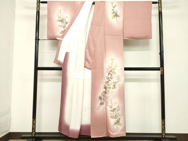 平和屋着物□訪問着 枝葉文 暈し染め 金彩 正絹 逸品 DABB2269cd