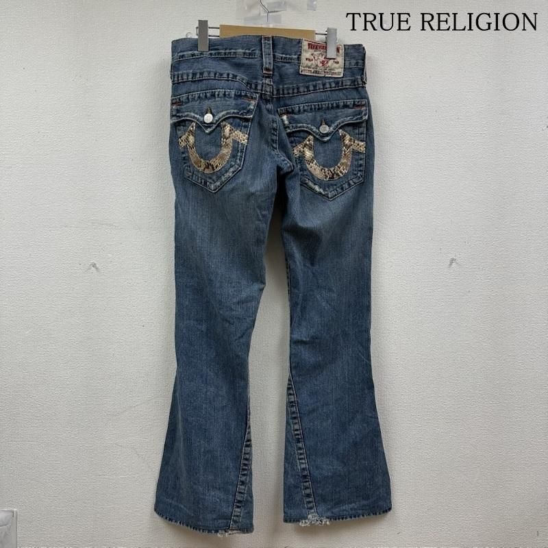 トゥルーレリジョン JOEY ローライズ ブーツカット フ デニム パンツ パイソン レザー メンズ 30インチ ISItems 古着