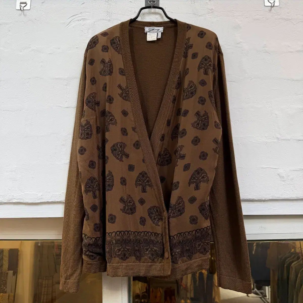 Genny Italy シルク ウール ブレンド ラブ カーディガン IT 46