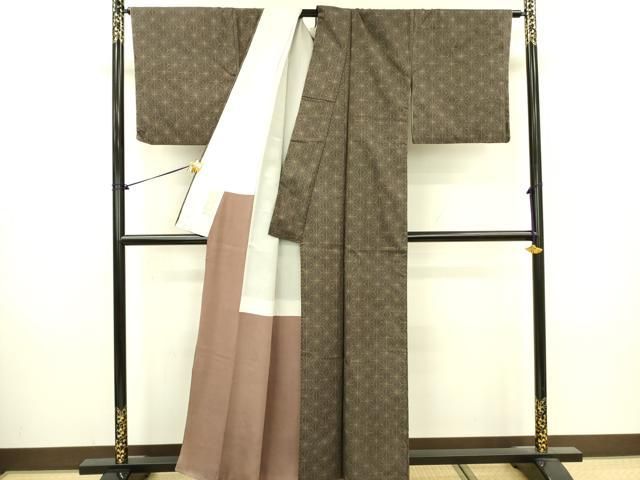 平和屋着物□本場大島紬 7マルキ 麻の葉文様 正絹 逸品 DABA6902op