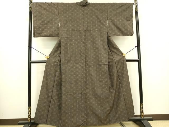 平和屋着物□本場大島紬 7マルキ 麻の葉文様 正絹 逸品 DABA6902op