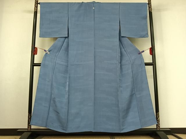 平和屋着物▽上質な色無地 単衣 吉祥花地紋 薄花色 正絹 逸品 未使用